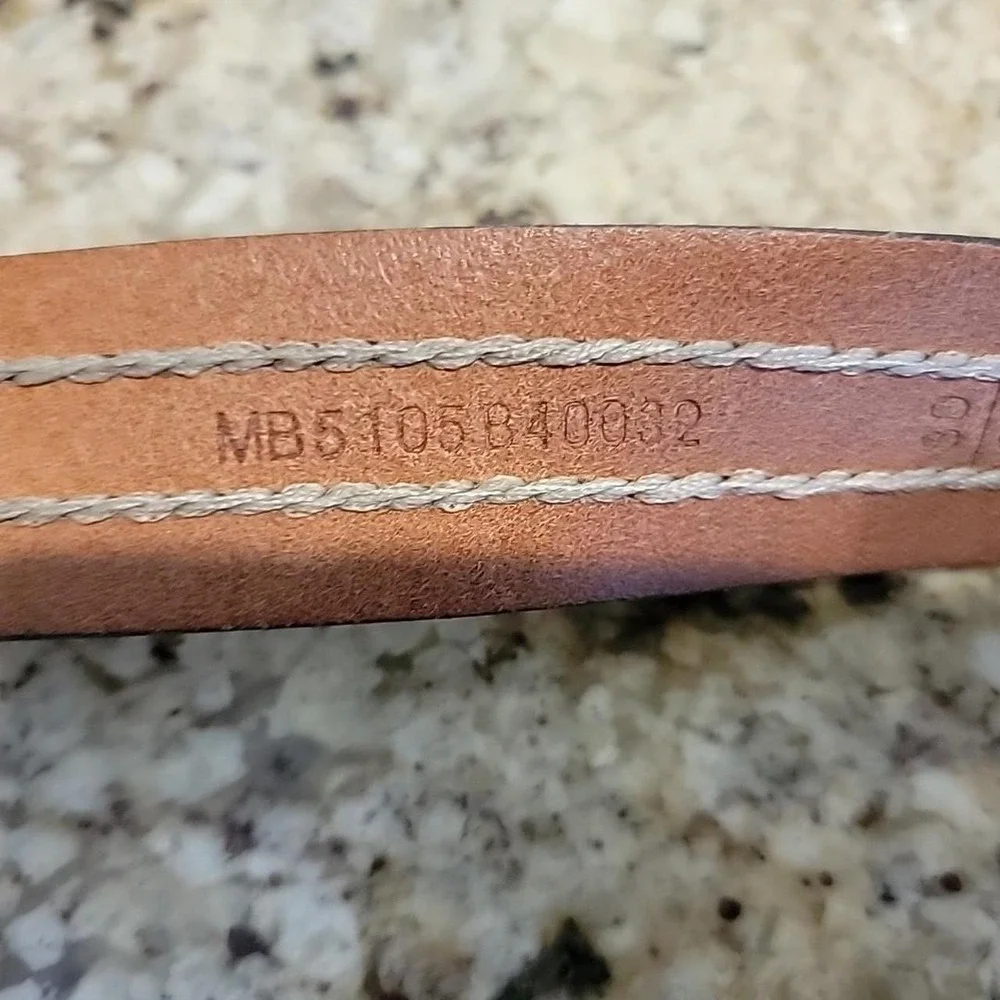 Fossil Genuine Leather Belt Mens Light Brown Silver Buckle 30/32